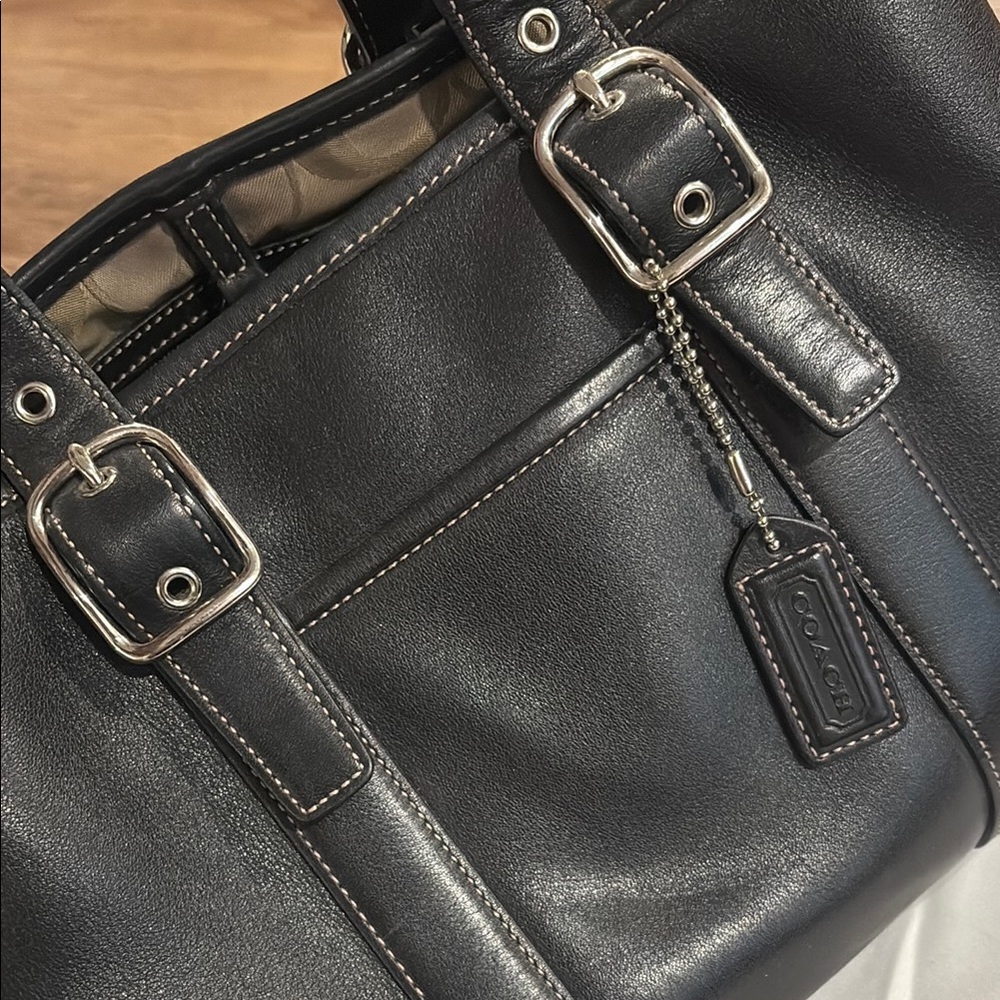 Coach Black Leather Handbag - Picture 2 of 3